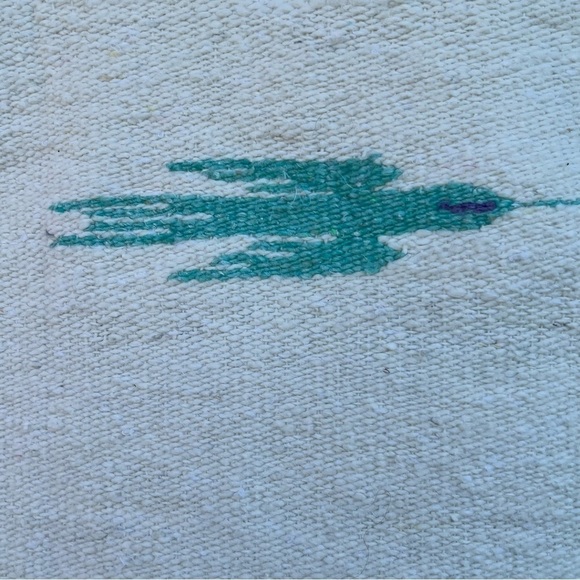 Serape Thunderbird in Flight Woven Blanket Rug Fringe Native American 47.5x80 - Picture 10 of 16